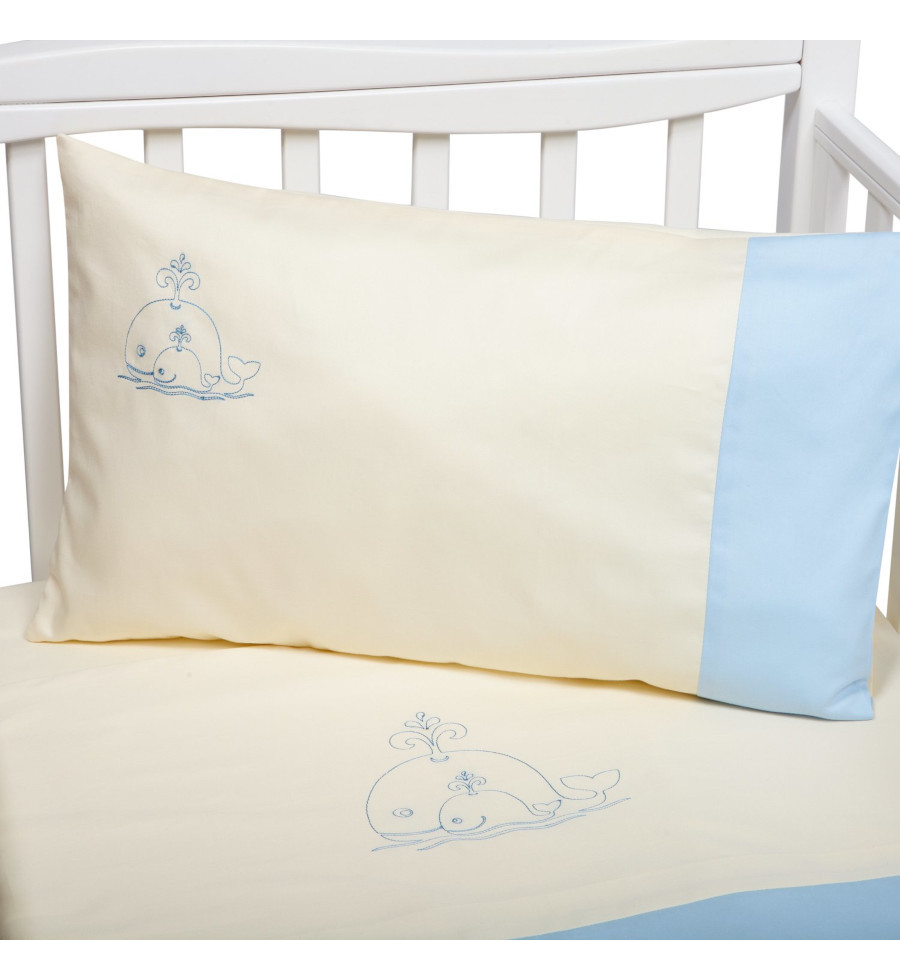 Pillowcase with embroidery Whales