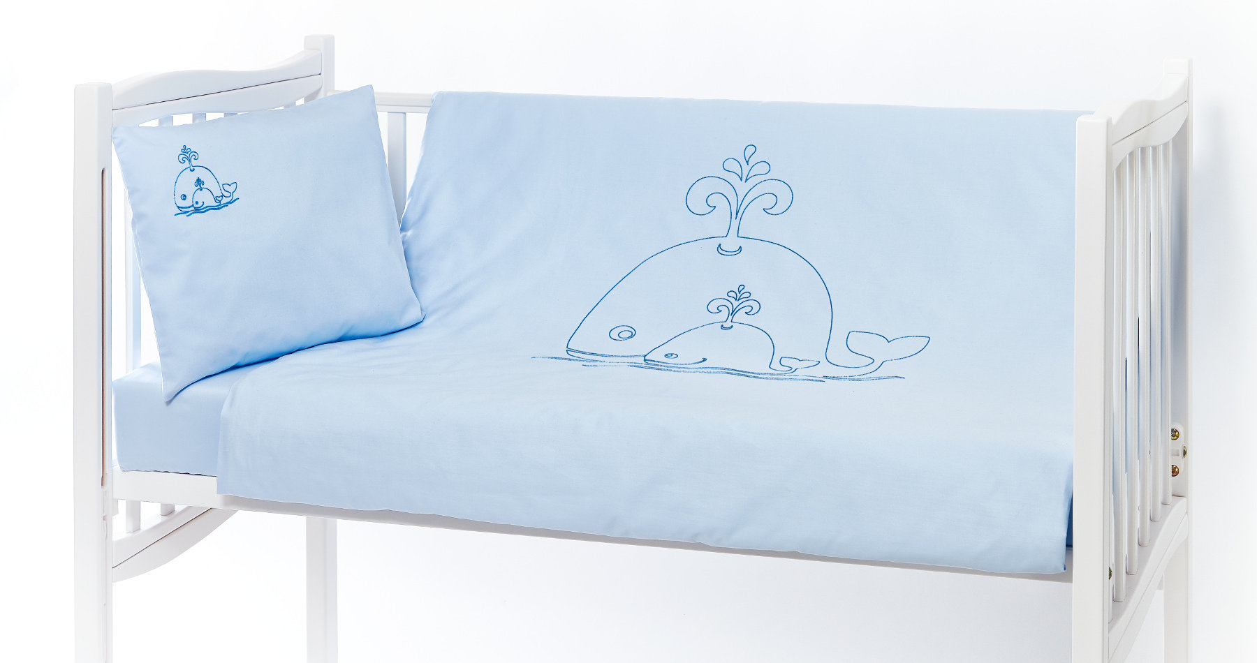 Satin bed linen Whales