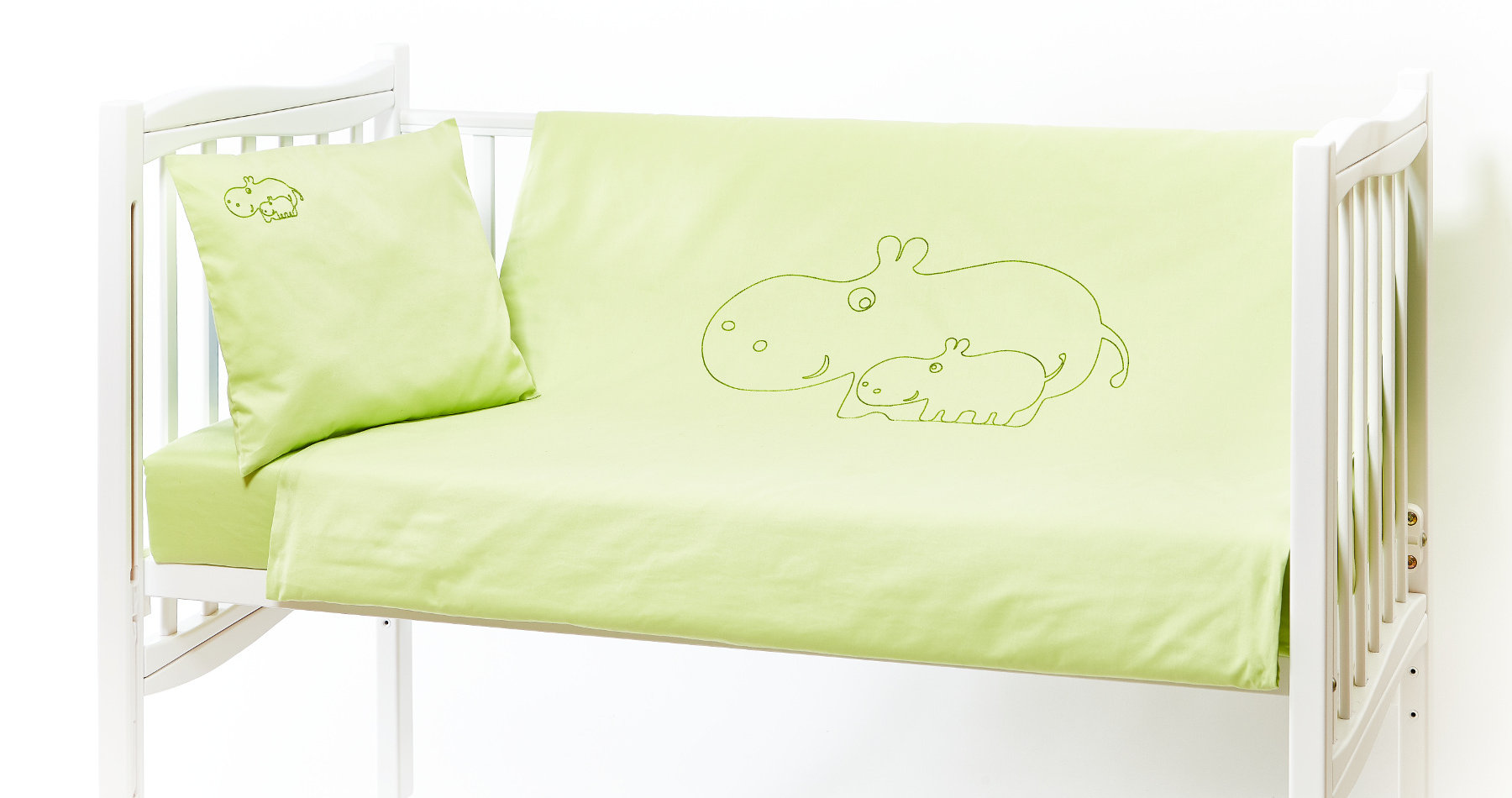 Satin bed linen Hippos