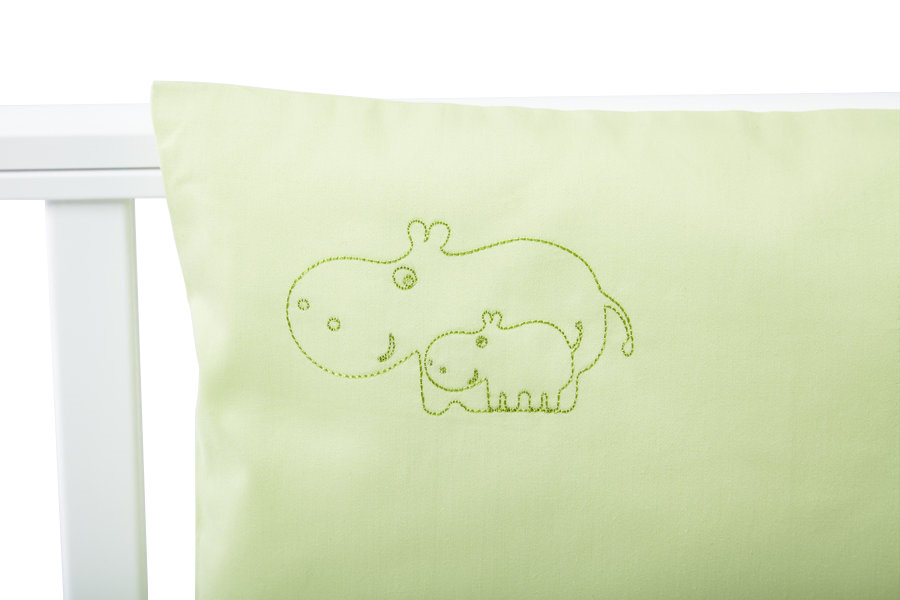 Pillowcase with embroidery Hippos